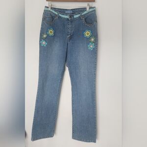 Vintage Y2K Embellished Rhinestone Crochet Jeans The Denim Tailor